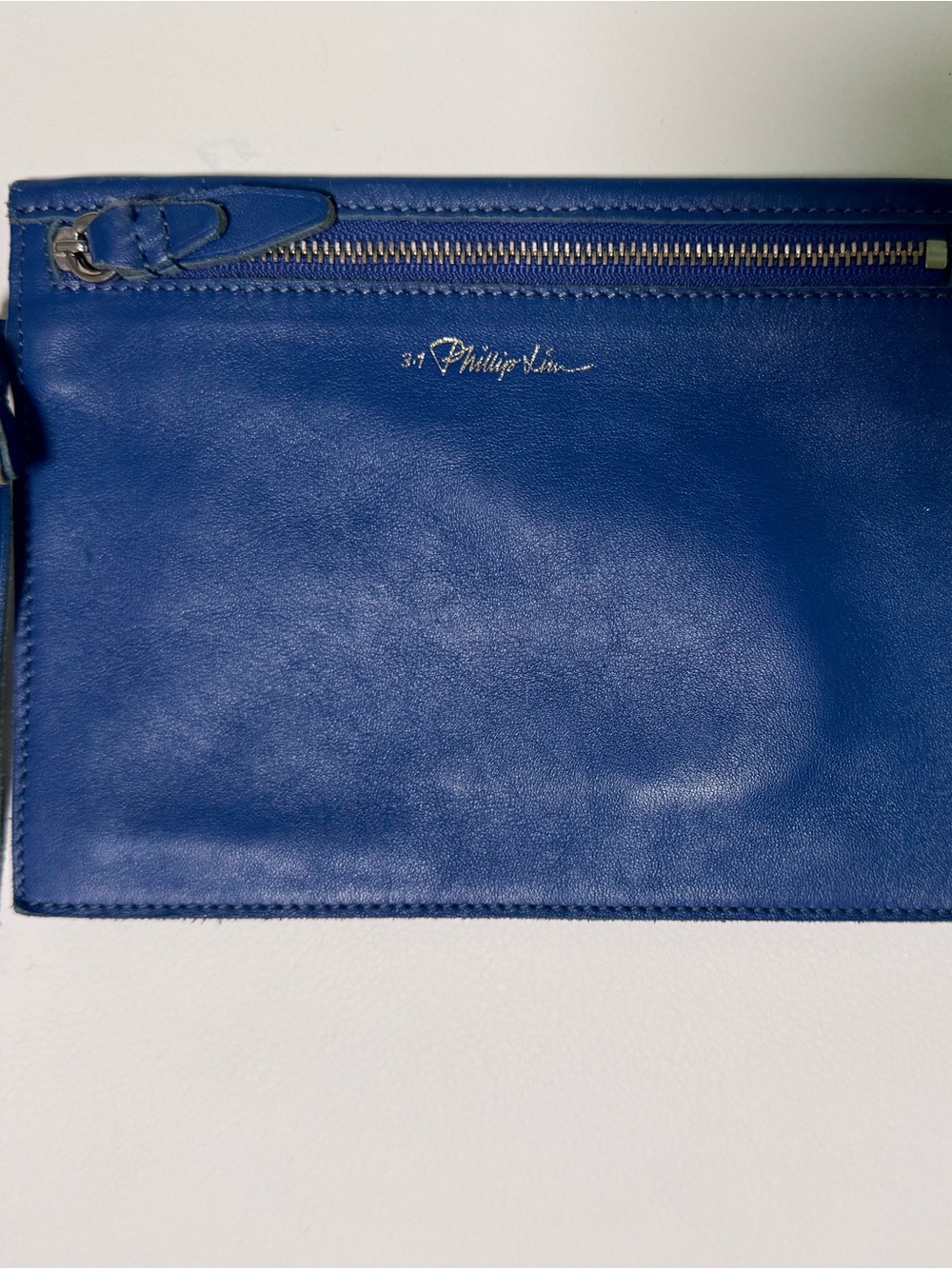 3.1 Phillip Lim Cobalt Blue Leather Wristlet Pouch